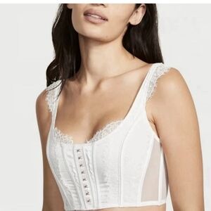 Victoria's Secret Lace Bustier In Soft White Small